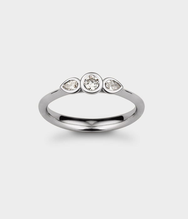 Angel Three Stone Engagement Ring