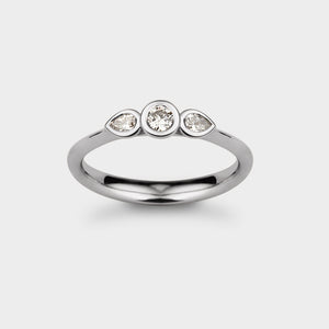 Angel Three Stone Engagement Ring