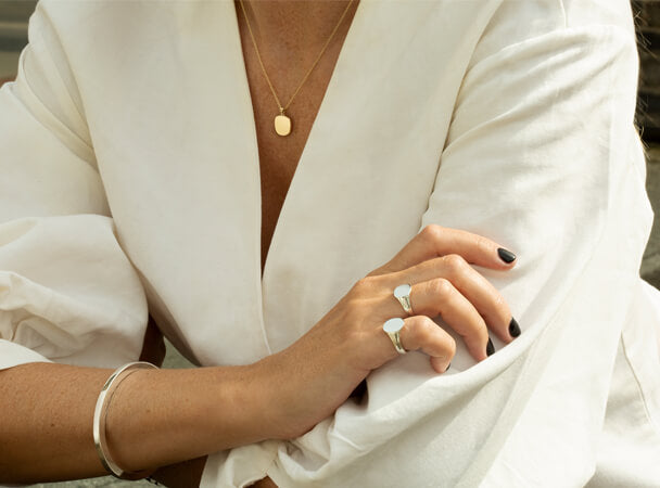Women's signet ring collection