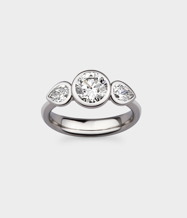 Angel 1 Carat Three Stone Engagement Ring