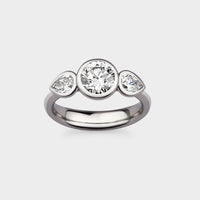 Angel 1 Carat Three Stone Engagement Ring in Platinum - Alternate View