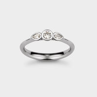 Angel Three Stone Engagement Ring in Platinum - Top View