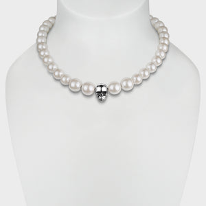 Blanche Skull & Pearl Necklace