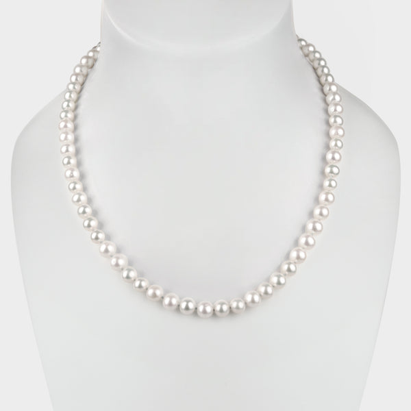 Hope Round Pearl Necklace in Sterling Silver