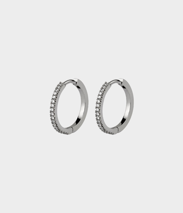 Pavé Diamond Hoop Earrings Medium