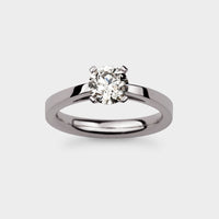 Radiant Light 1 Carat Solitaire Engagement Ring in Platinum