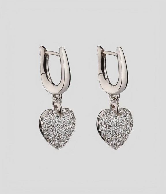 Raspberry Heart Clip Earrings