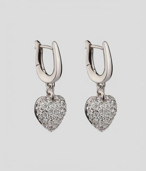 Raspberry Heart Clip Earrings