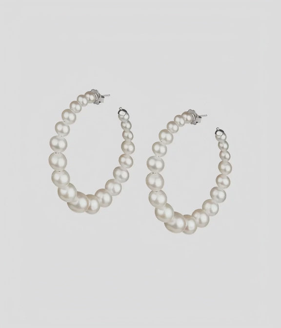 Colette Pearl Hoop Earrings