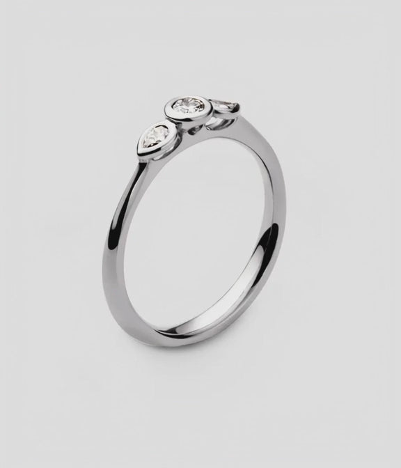 Angel Three Stone Engagement Ring