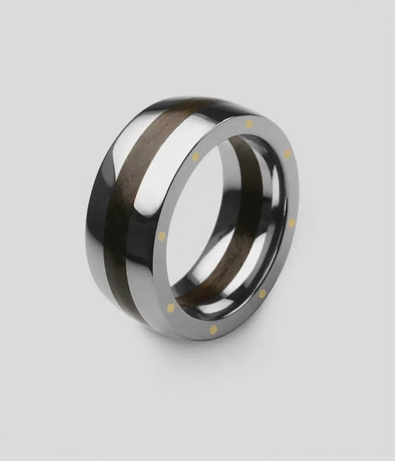 London Oak Geo Ellipse Ring