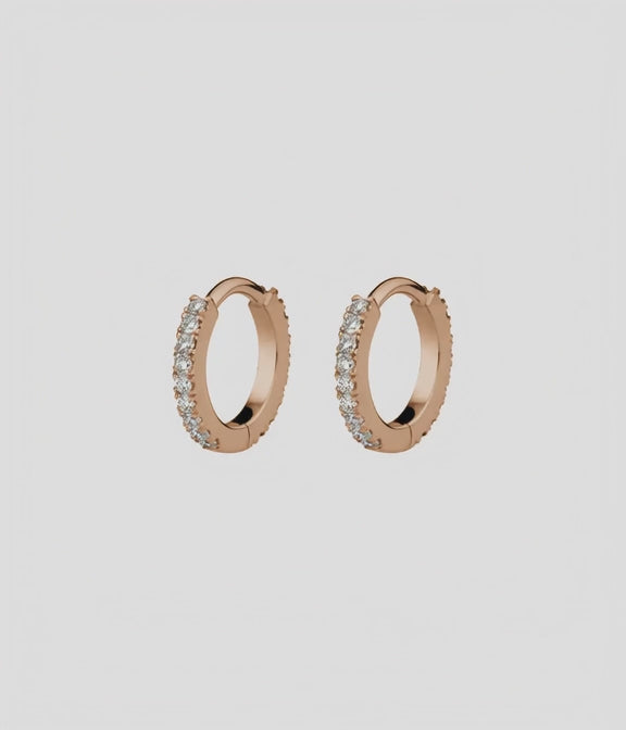 Pavé Diamond Hoop Earrings Extra Small