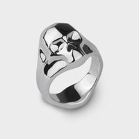 Carved Skull Ring in Sterling Silver