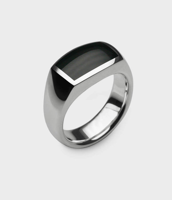 Inlaid Oxford Signet Ring