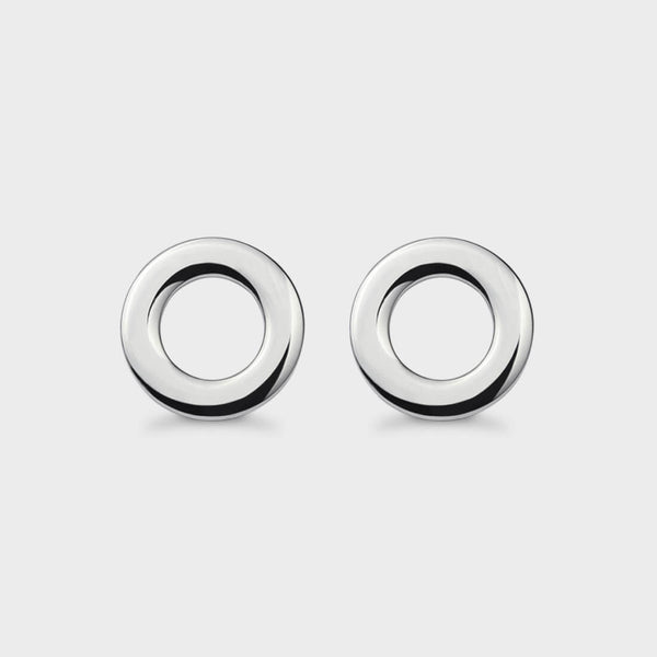 front view of silver Pop Stud Earrings