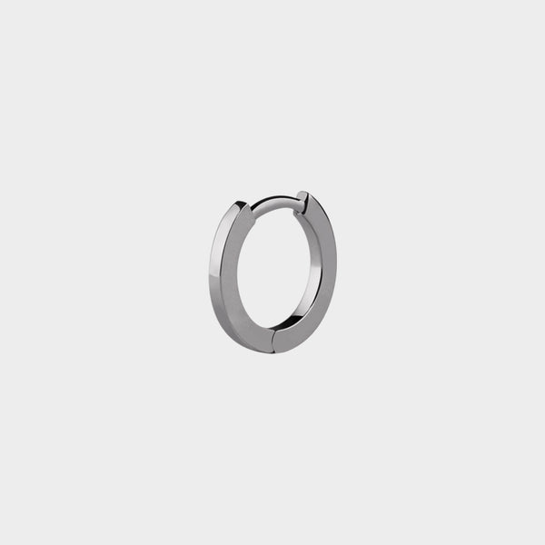 single hinged hoop in platinum