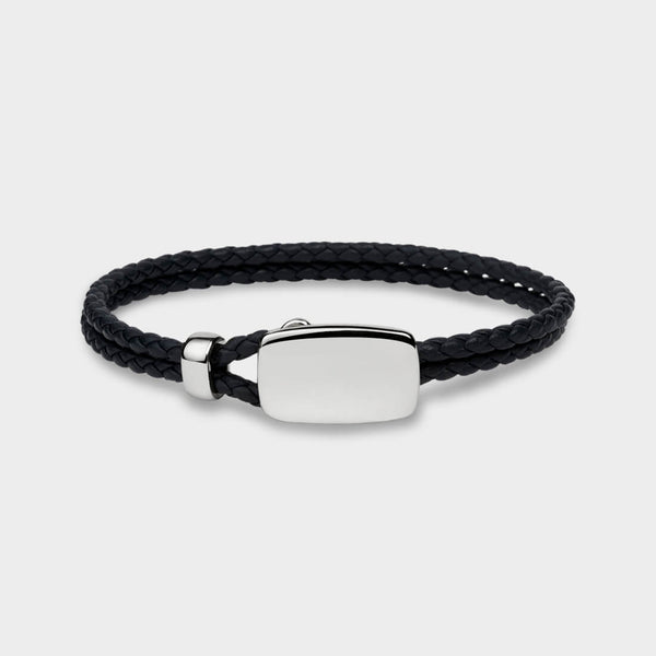 silver  Soho Leather Noose Bracelet